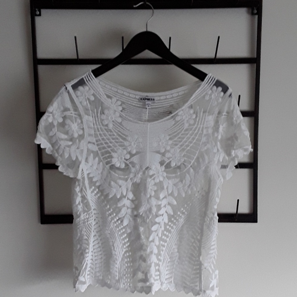 Express Sheer White Top